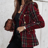 Celestine | Grofgebreide Blazer met Ruitpatroon