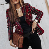 Celestine | Grofgebreide Blazer met Ruitpatroon