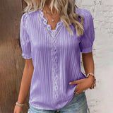Poppy™ Dames Korte Mouwen Blouse