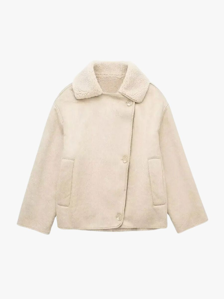 Kiara | Stijlvolle Jack met Kunstleer- en Fleece-Details