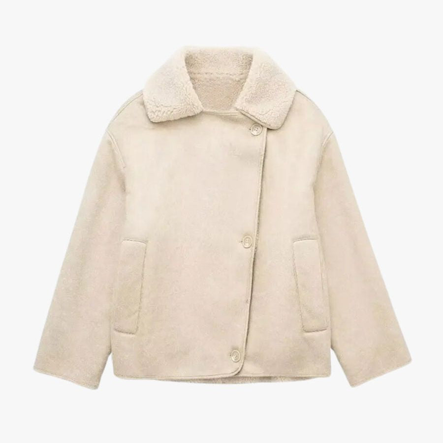 Kiara | Stijlvolle Jack met Kunstleer- en Fleece-Details