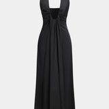 Amelia | Zwart Elegante Halterjurk – Tijdloze Avond-Elegantie