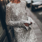 Pailletten jurk dames – open rug party dress