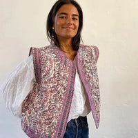 Gewatteerd Gilet met Bloemenprint | Boho Stijl | Lichtgewicht en Comfortabel