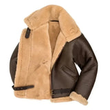 Gustaaf™ Heren Sherpa Gevoerde Leren Aviator Winterjas
