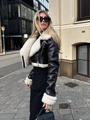 Anna | Warme Kunstlederjacke