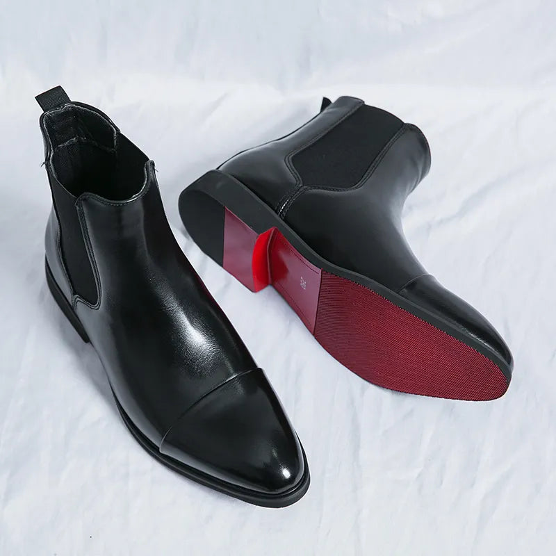 Edgar™ Glanzende Chelsea Boots met Rode Zool