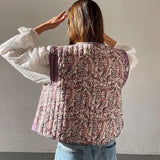 Gewatteerd Gilet met Bloemenprint | Boho Stijl | Lichtgewicht en Comfortabel