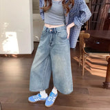 Cropped Wide Jeans Dames | High Waist Wide Leg Denim | Vintage Look