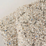 Schouder Gewatteerde Pailletten Mini Jurk – Statement Partyjurk met Luxe Sprankeling