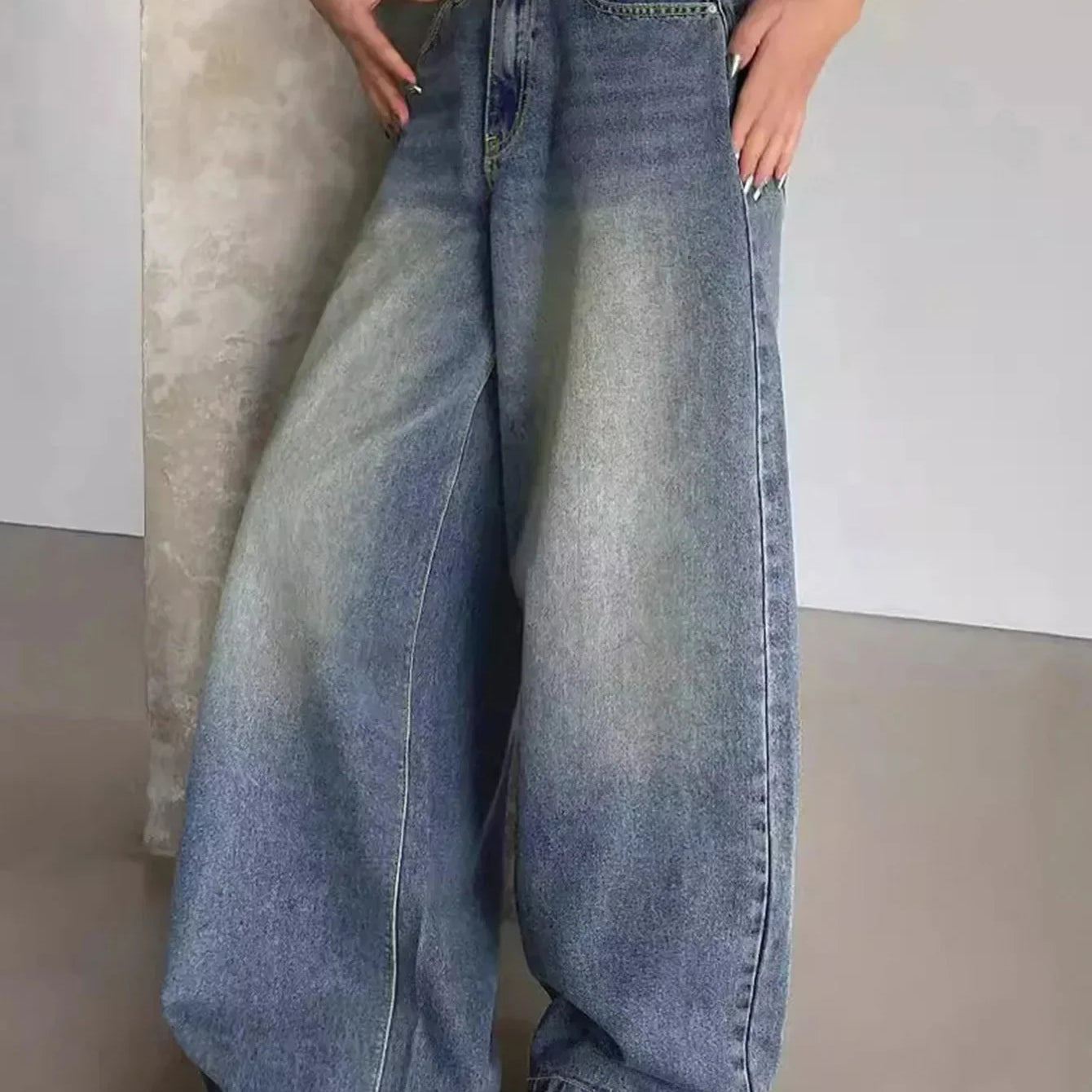 Baggy Wide Leg Jeans Voor Dames