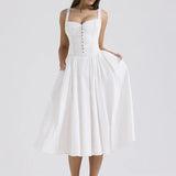 Elena | Luchtige Linnen Zomerjurk met Romantische Details