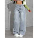 Statement wide leg jeans dames – high waist spijkerbroek met gewassen look