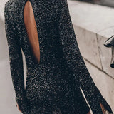 Pailletten jurk dames – open rug party dress