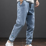 Jochem™ Heren Casual Denim Jogger Broek