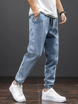 Jochem™ Heren Casual Denim Jogger Broek