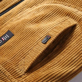 Heren Corduroy Jas met Bontkraag – Warme, Winddichte Winterjas