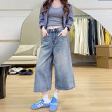Cropped Wide Jeans Dames | High Waist Wide Leg Denim | Vintage Look