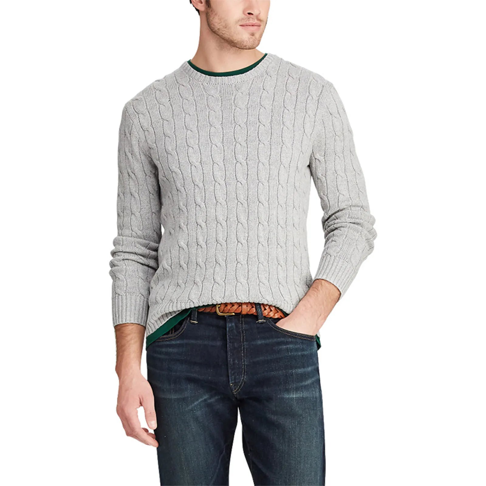 Heren Gebreide Sweater - Dikke Katoenen Trui