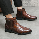 Ivo™ Luxe Croco-Patroon Heren Enkellaarzen