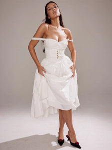 Elena | Luchtige Linnen Zomerjurk met Romantische Details