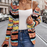 Meerkleurige™ Gebreide Cardigan | Acryl | Gezellig en Stijlvol