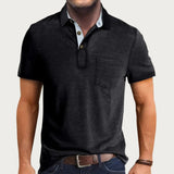 Heren Polo Korte Mouw Rits Casual Comfort