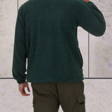 Klassieke™ Heren Fleece Trui met Ritskraag