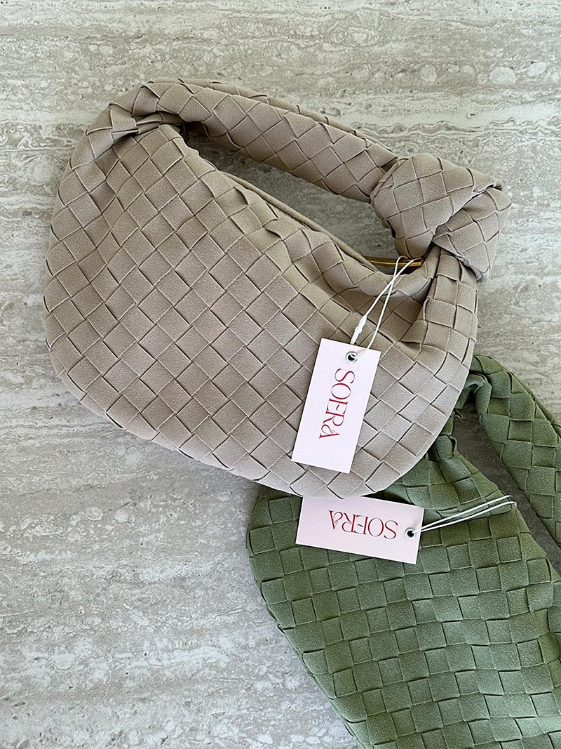 Ilyse | Gevlochten Mini-Tas van Suède