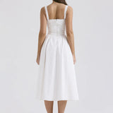 Elena | Luchtige Linnen Zomerjurk met Romantische Details