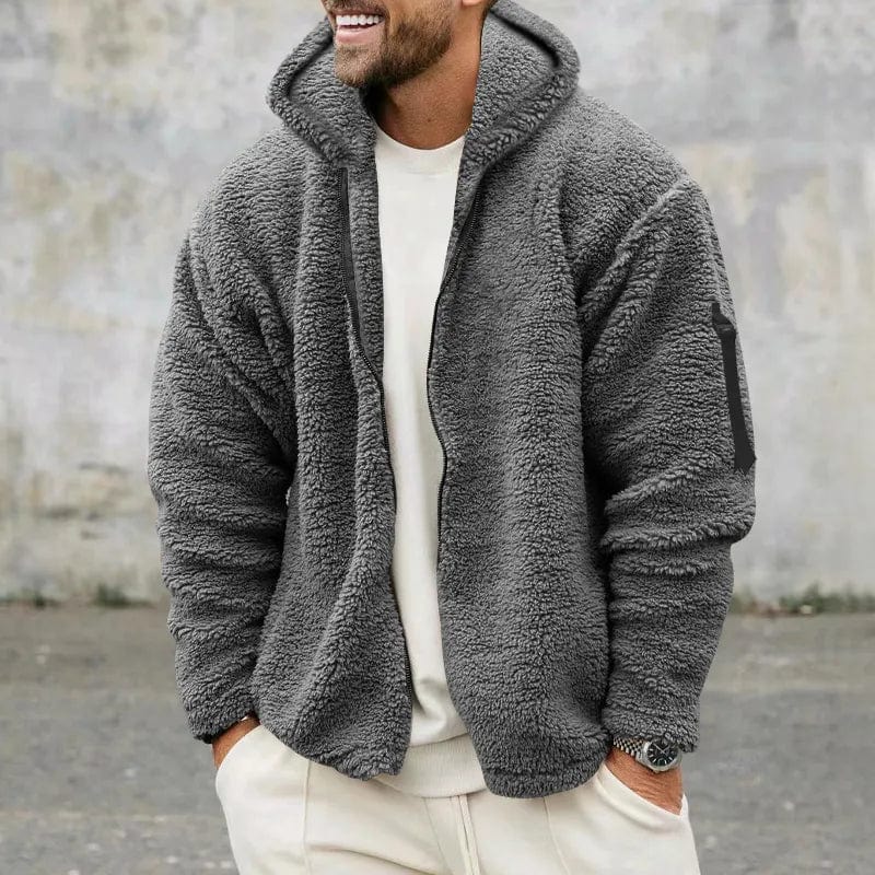 Laurens™ Heren Sherpa Gevoerde Teddy Fleece Jas met Capuchon