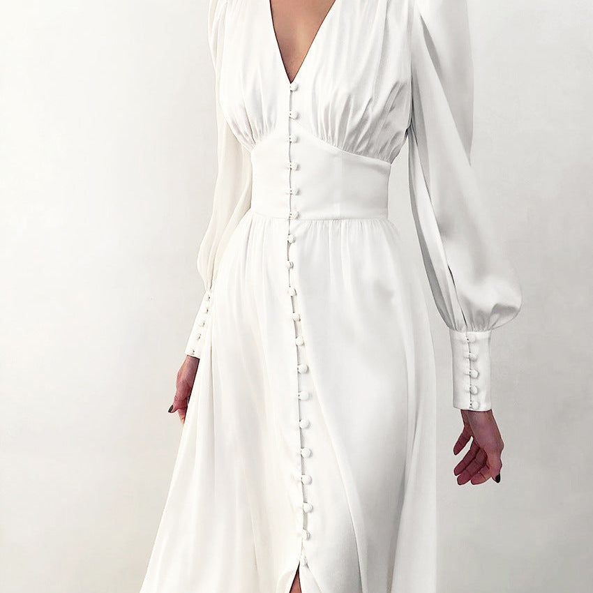 Myrthe-Mae™  Elegante Satijnen Midi-Jurk