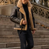 Gustaaf™ Heren Sherpa Gevoerde Leren Aviator Winterjas