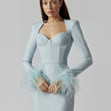 Sofia | Elegante Minidress met Veerdetails