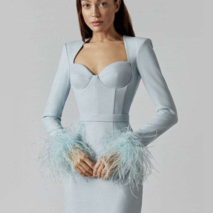 Sofia | Elegante Minidress met Veerdetails