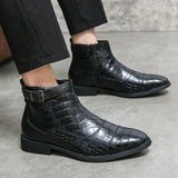 Ivo™ Luxe Croco-Patroon Heren Enkellaarzen