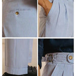 Yann | Taille hoge streepjesshorts met riem