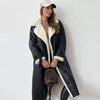 Luna | Lange klassieke jas met fleece voering en teddykragen