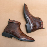 Ivo™ Luxe Croco-Patroon Heren Enkellaarzen