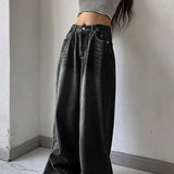 High waist wide leg jeans dames – trendy spijkerbroek in zwart & blauw
