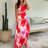 Plissé One-Shoulder Jurk met Bloemenpatroon – Elegant & Vrouwelijk