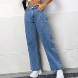 High Waist Wide Leg Jeans Dames