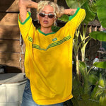 Oversized Dames T-Shirt in Retro Football-stijl met sportieve details