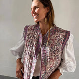 Gewatteerd Gilet met Bloemenprint | Boho Stijl | Lichtgewicht en Comfortabel