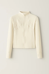 Elegante Top met Hoge Hals en Getailleerde Pasvorm