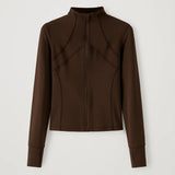 Elegante Top met Hoge Hals en Getailleerde Pasvorm
