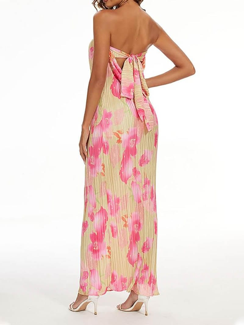 Theresia | Bloemenprint Bandeau Maxikleed - stijlvol & vrouwelijk