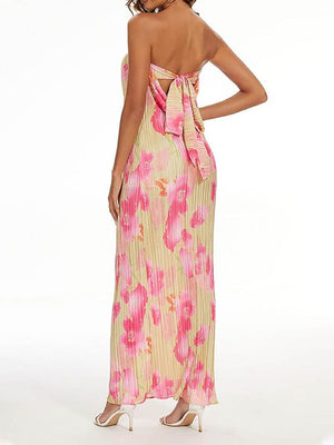 Theresia | Bloemenprint Bandeau Maxikleed - stijlvol & vrouwelijk
