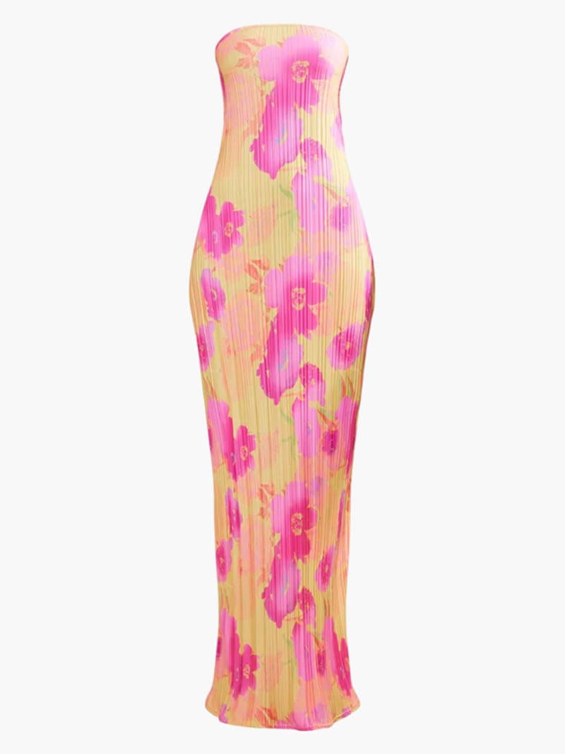 Theresia | Bloemenprint Bandeau Maxikleed - stijlvol & vrouwelijk