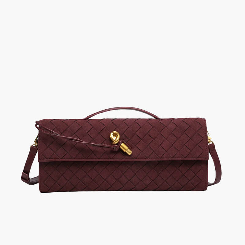 Finja | Gevlochten Clutch van Kunstleer